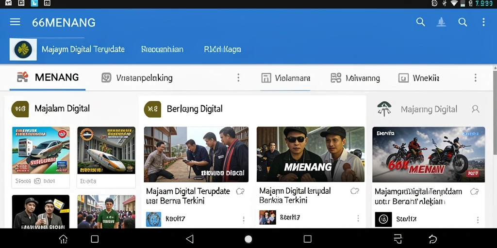Tampilan antarmuka modern dan informatif dari 66MENANG.