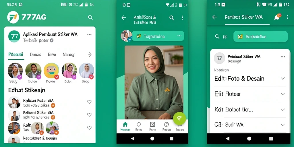 Antarmuka 777AG untuk membuat stiker personal dan kreatif.