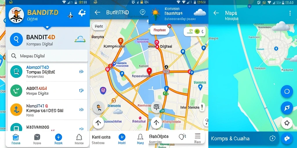 Tampilan antarmuka BANDIT4D dengan fitur kompas digital yang intuitif.