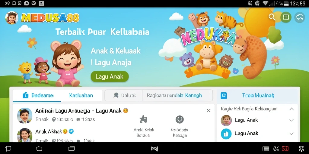 Tampilan antarmuka pengguna MEDUSA88 dengan fungsi Lagu Anak.