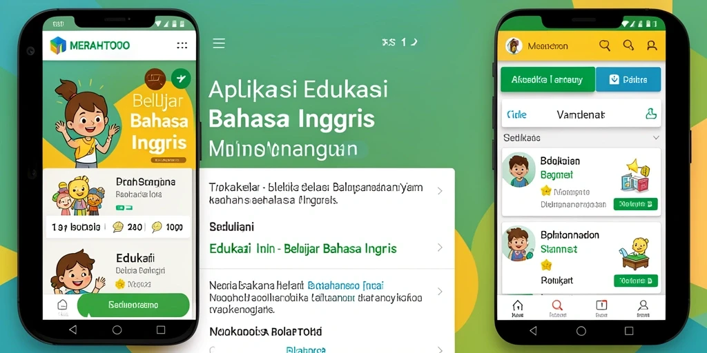 Tampilan antarmuka aplikasi MERAHTOTO yang menarik dan interaktif untuk belajar Bahasa Inggris.