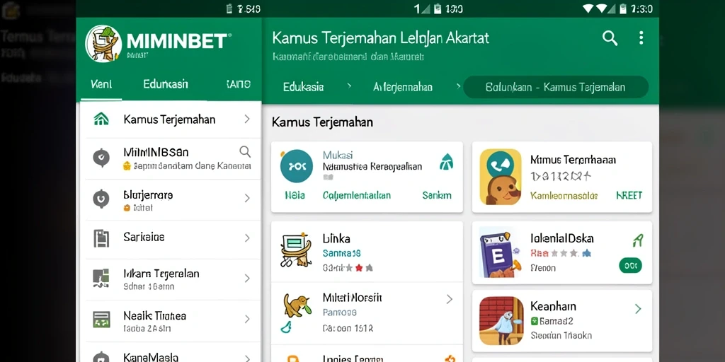 Tampilan antarmuka MIMINBET yang intuitif dan fungsional.