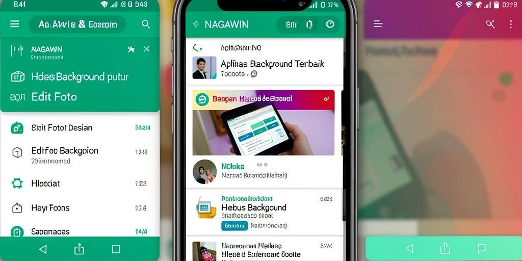 Tampilan antarmuka pengguna NAGAWIN saat menghapus latar belakang.