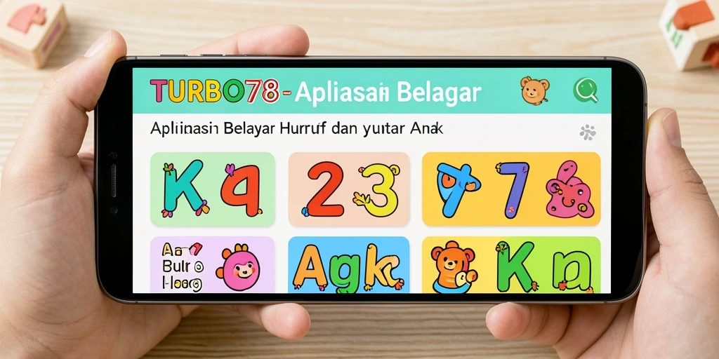 Tampilan antarmuka TURBO78 yang menyenangkan dan edukatif.