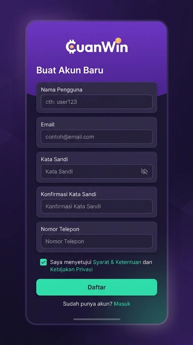 Panduan Registrasi Akun Cuanwin untuk Pengguna Android